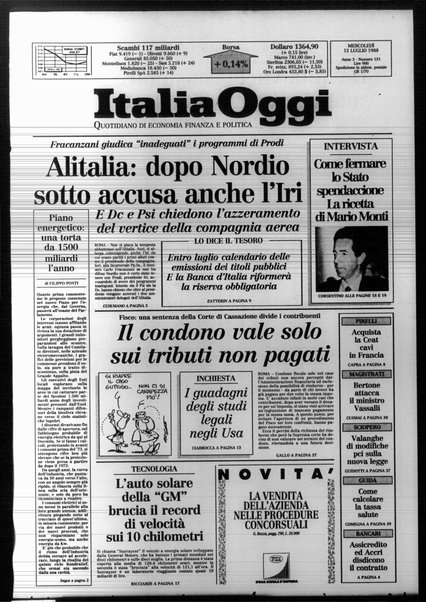 Italia oggi : quotidiano di economia finanza e politica